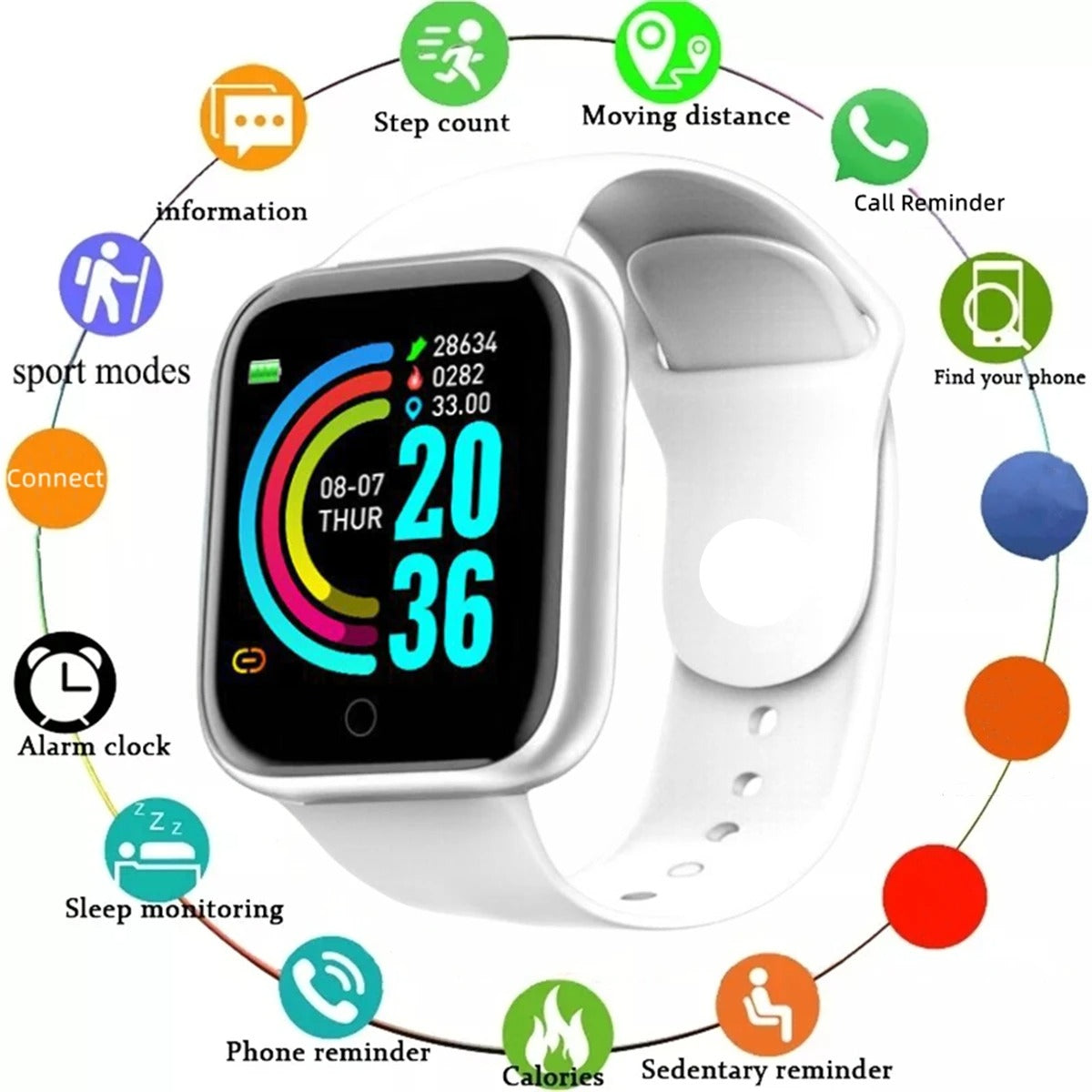 116Plus Smartwatch – Fitness Tracker with Heart Rate & Message Alerts