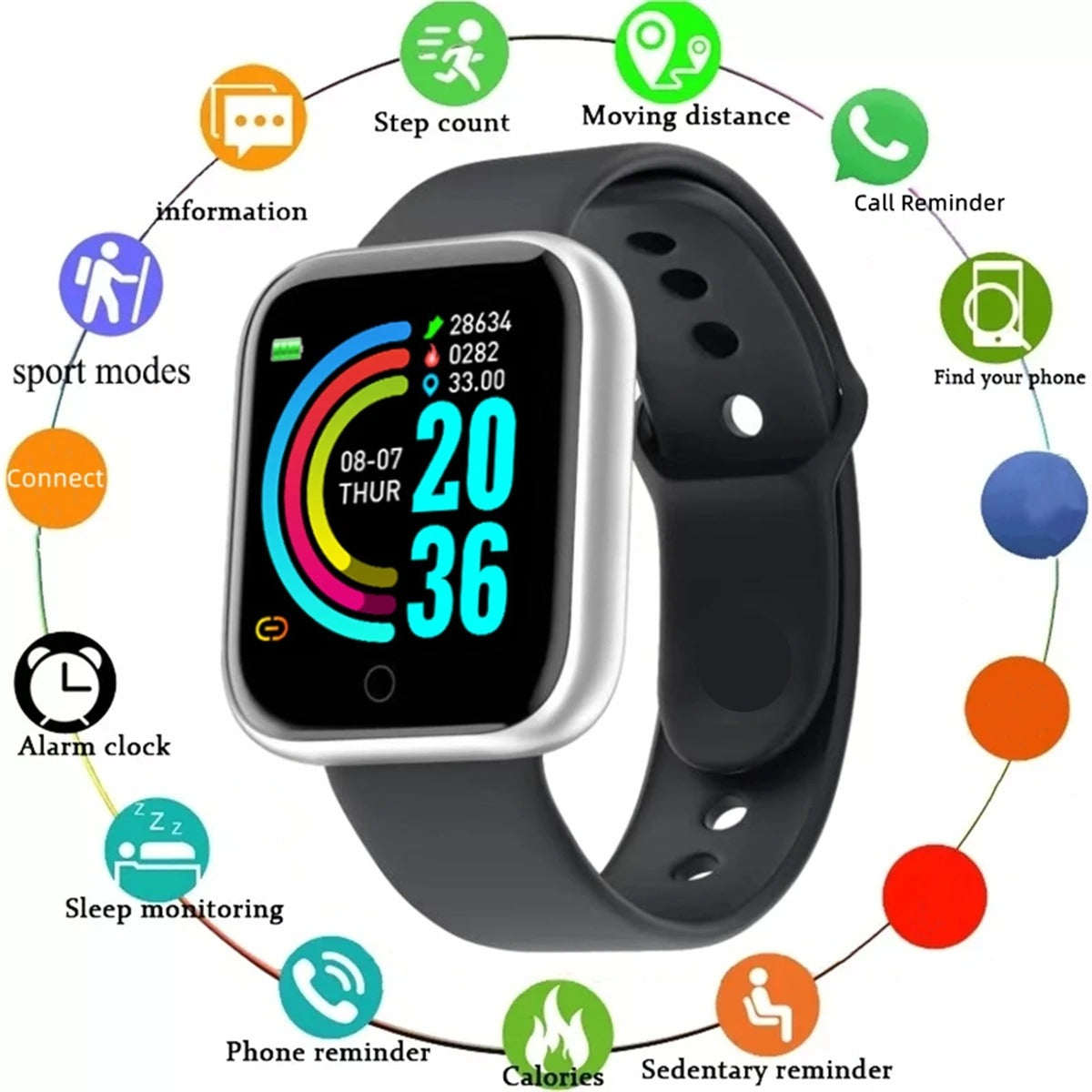 116Plus Smartwatch – Fitness Tracker with Heart Rate & Message Alerts
