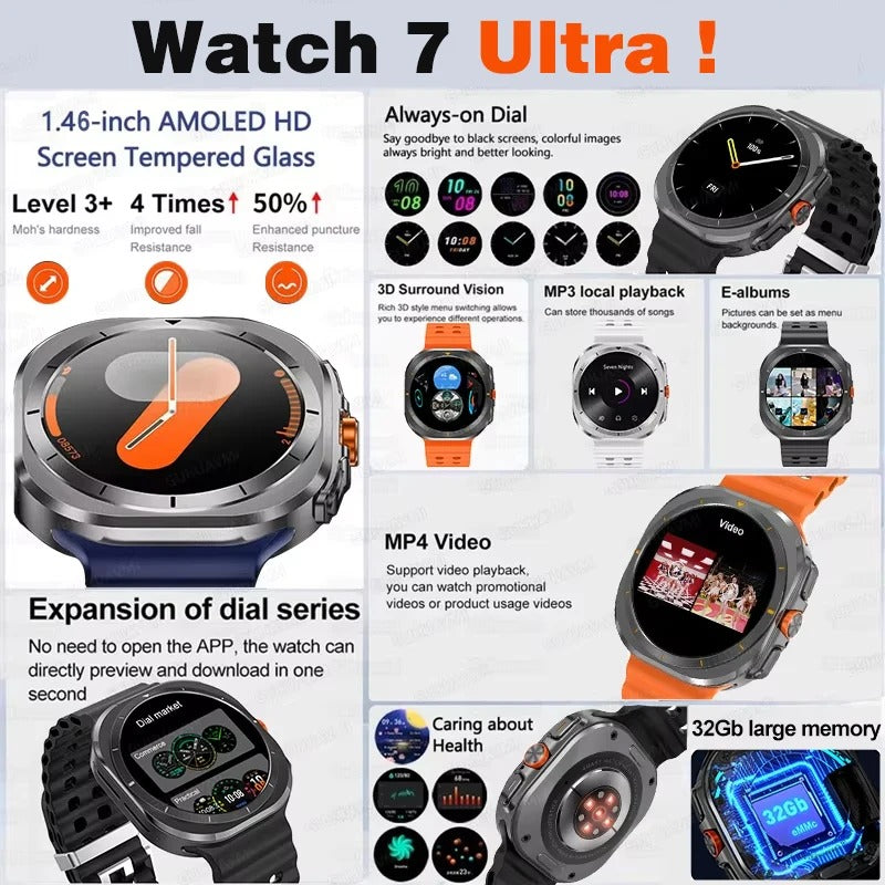 2025 Galaxy Watch 7 Ultra โ 32GB Smartwatch with GPS, NFC, AMOLED, Fitness & Health Tracker (47mm)