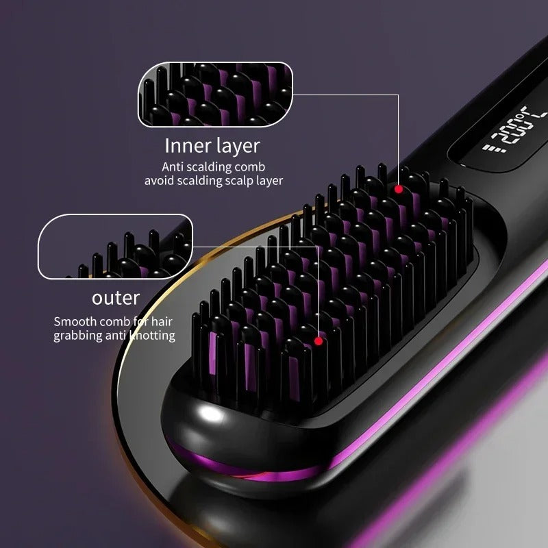 Mini Cordless Hair Straightener BrushMini Cordless
