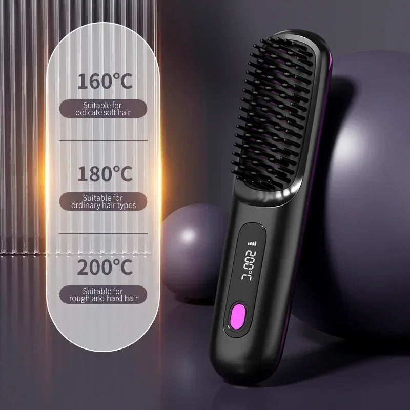 Mini Cordless Hair Straightener BrushMini Cordless