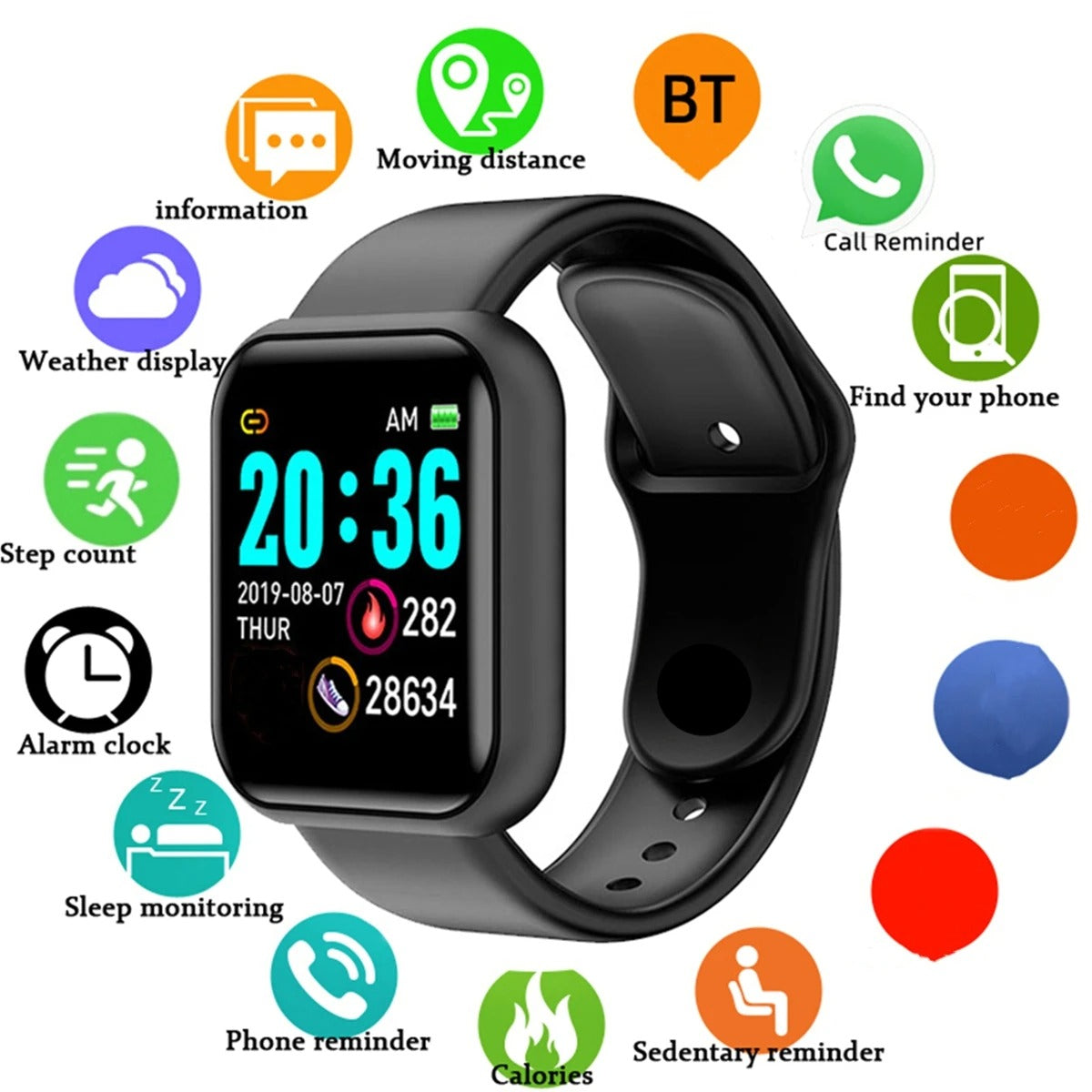 116Plus Smartwatch – Fitness Tracker with Heart Rate & Message Alerts