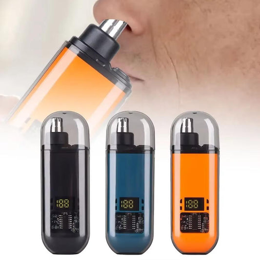 Electric Nose Hair Trimmer – Waterproof, USB Rechargeable, Compact & 360° Precision Cutting